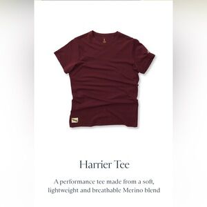 Tracksmith Women’s Harrier Merino Wool Running Tee Berry size M